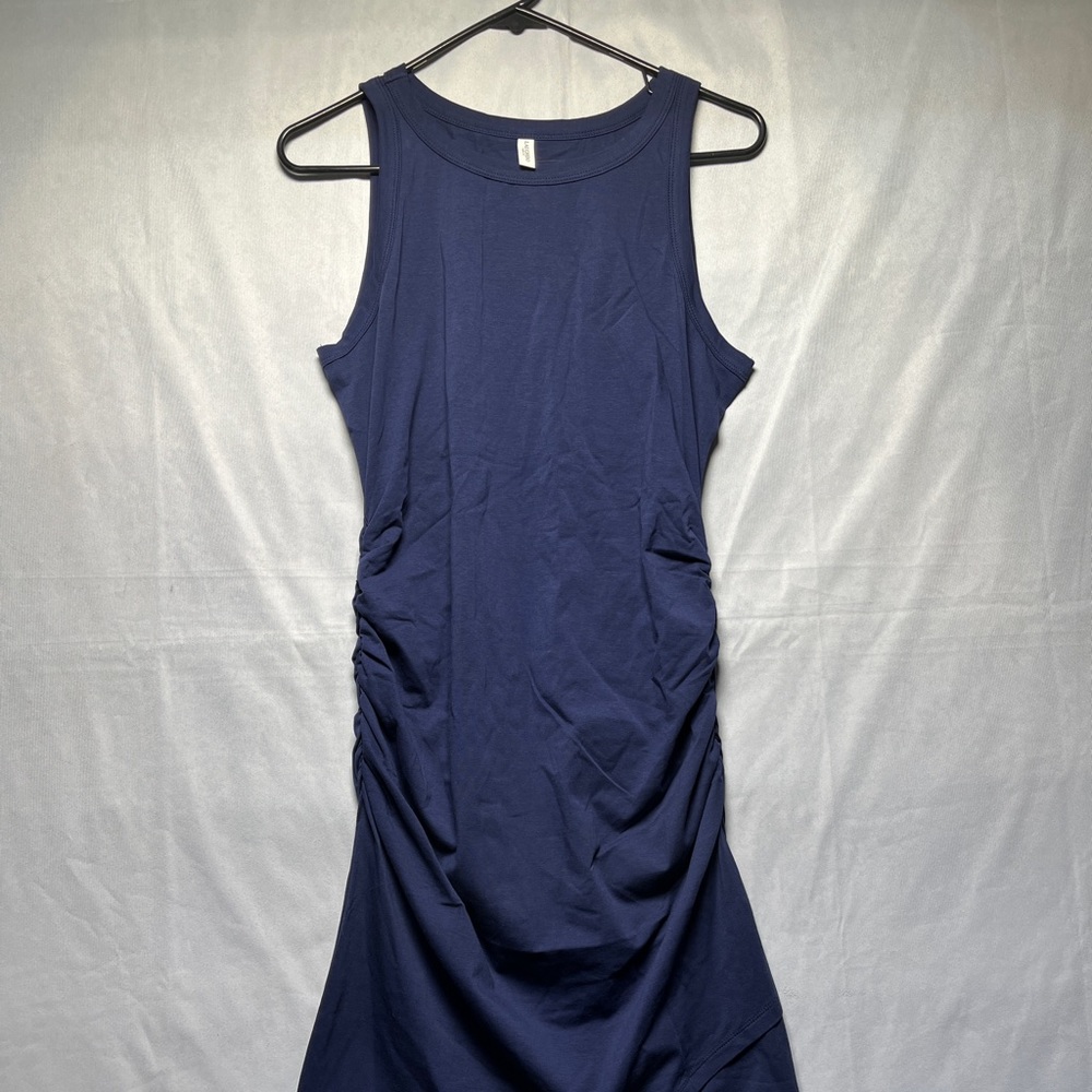 Laughido Women's Sleeveless Ruched Bodycon Dress Blue Size Large NWOT